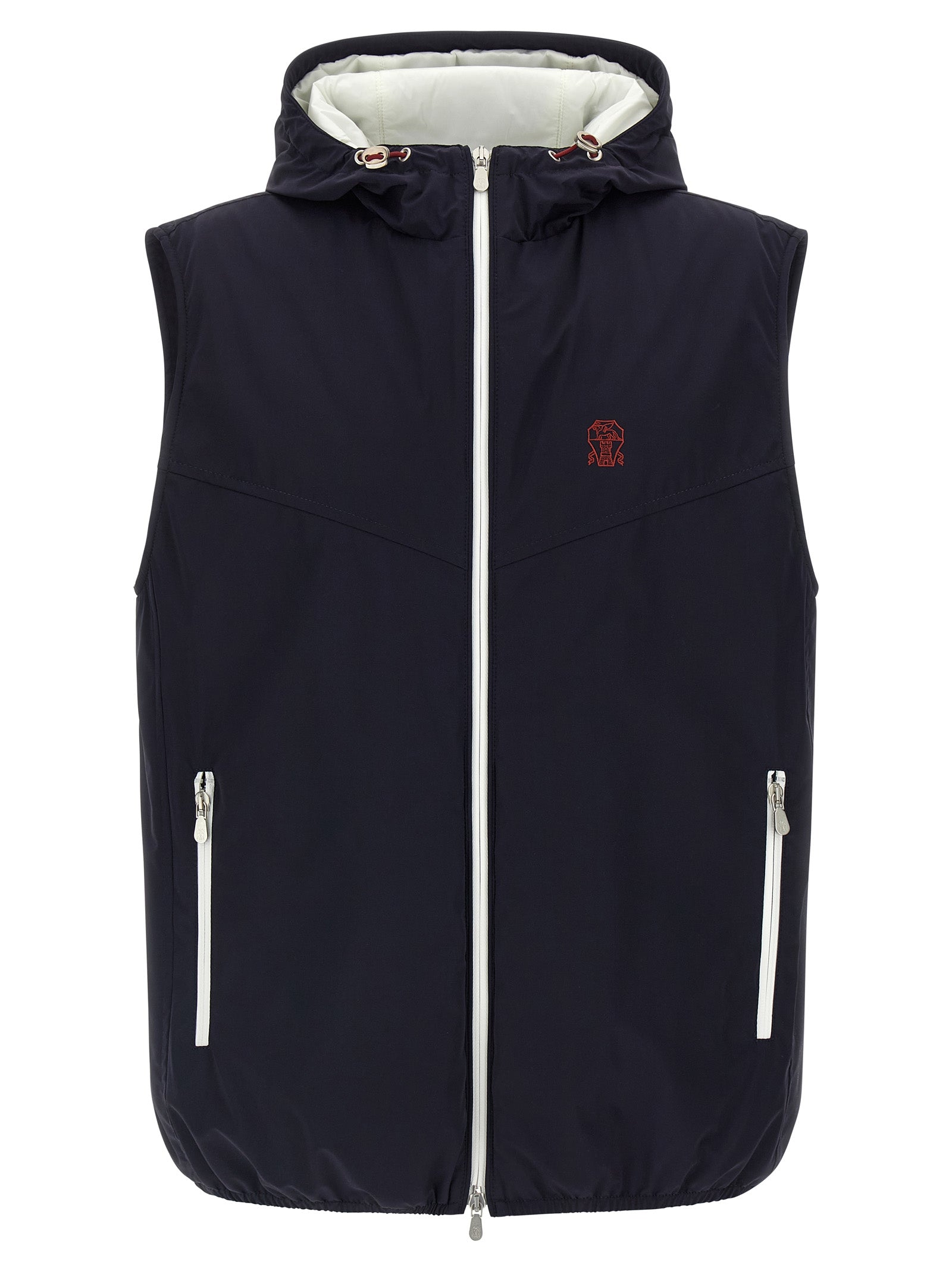 Blue Polyamide Sleeveless Jacket