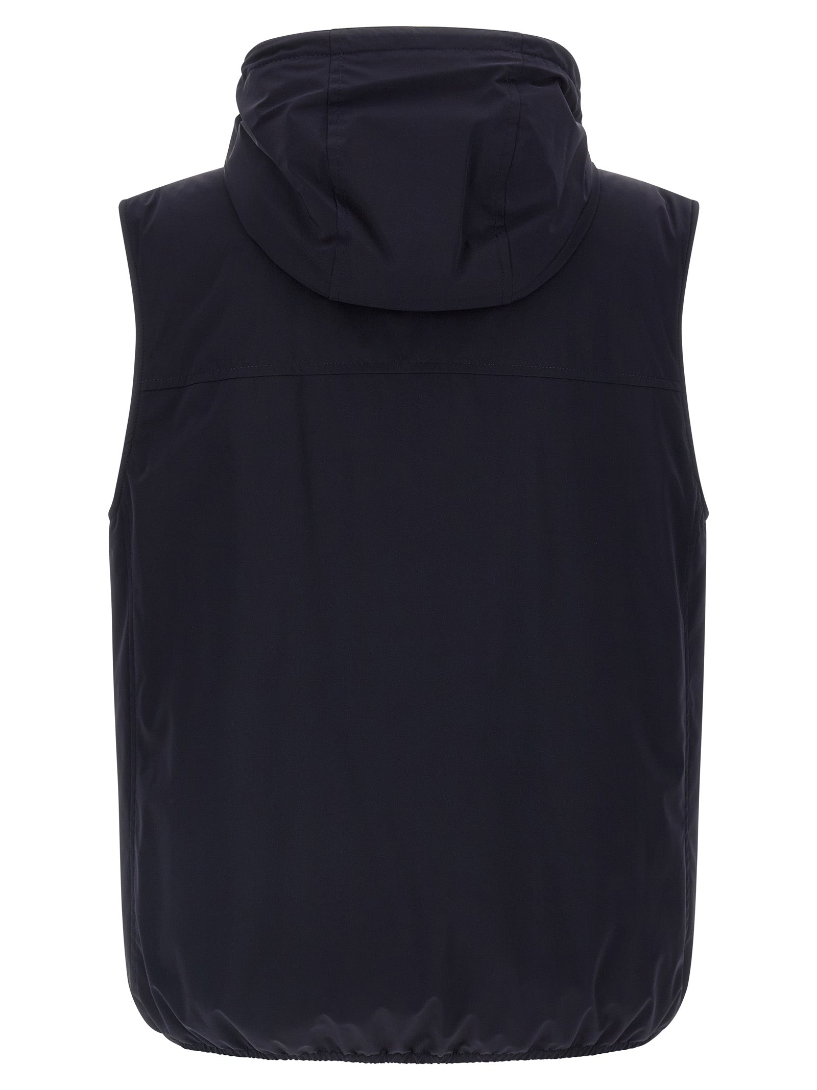 Blue Polyamide Sleeveless Jacket