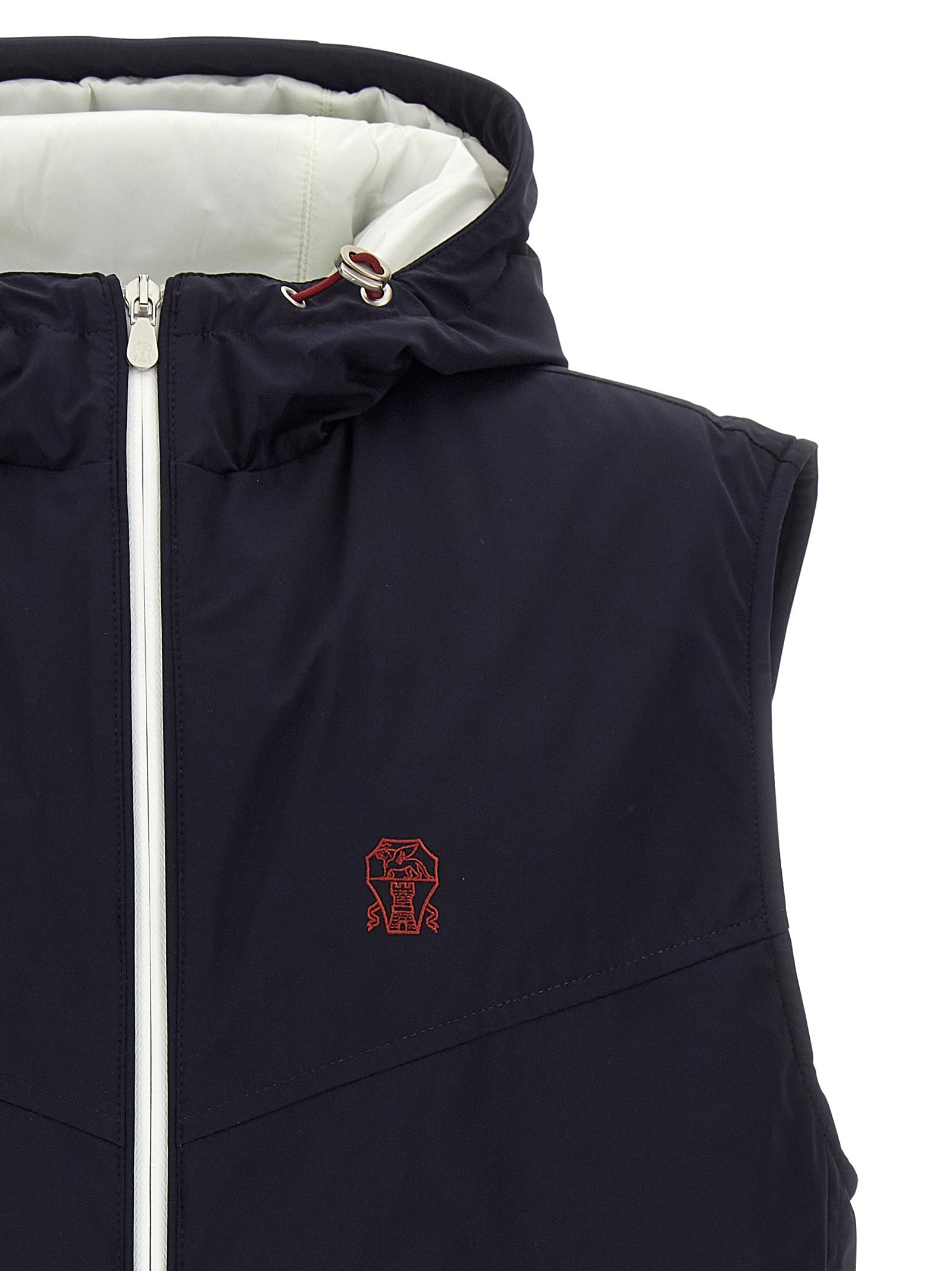 Blue Polyamide Sleeveless Jacket