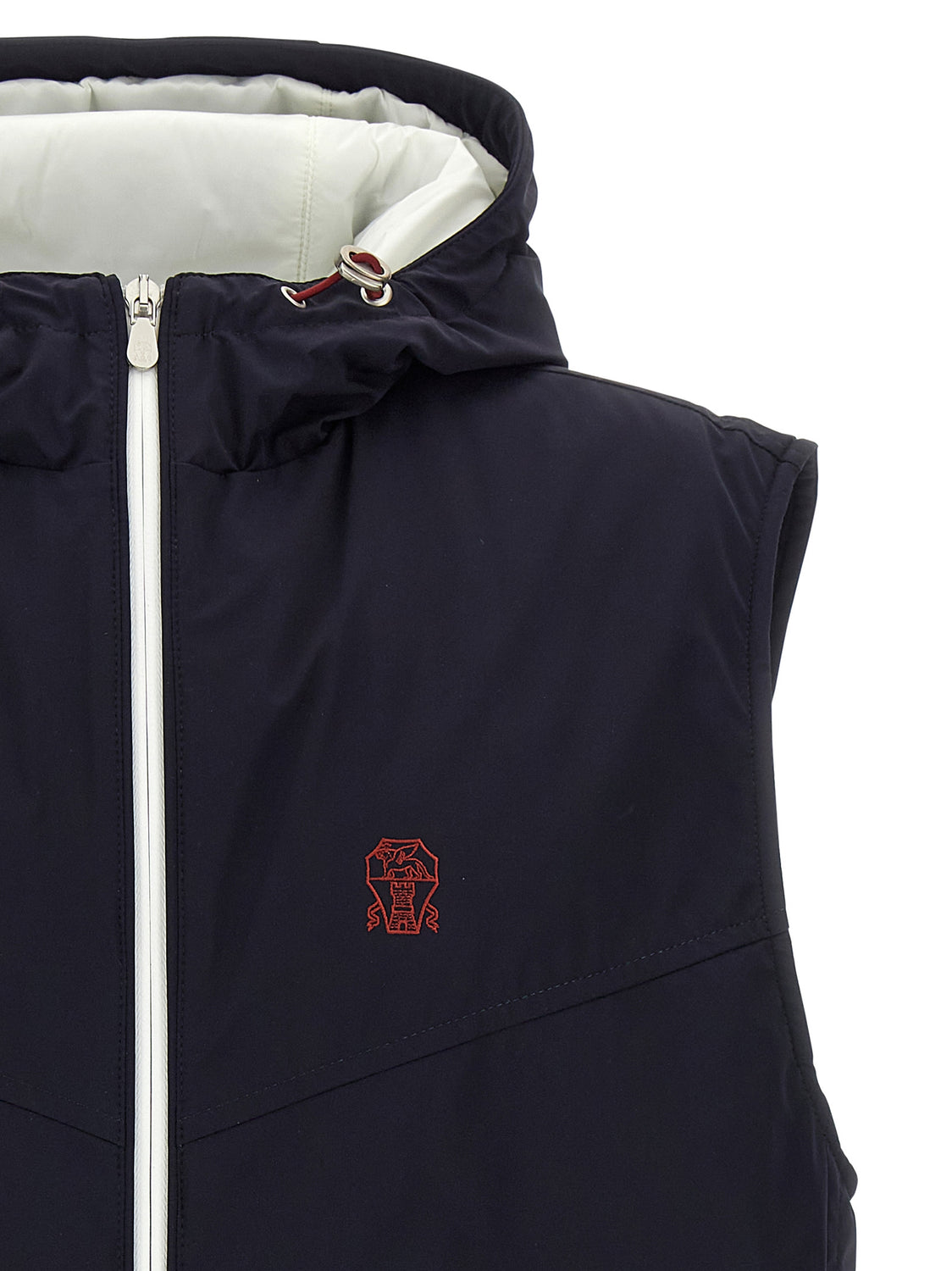Blue Polyamide Sleeveless Jacket