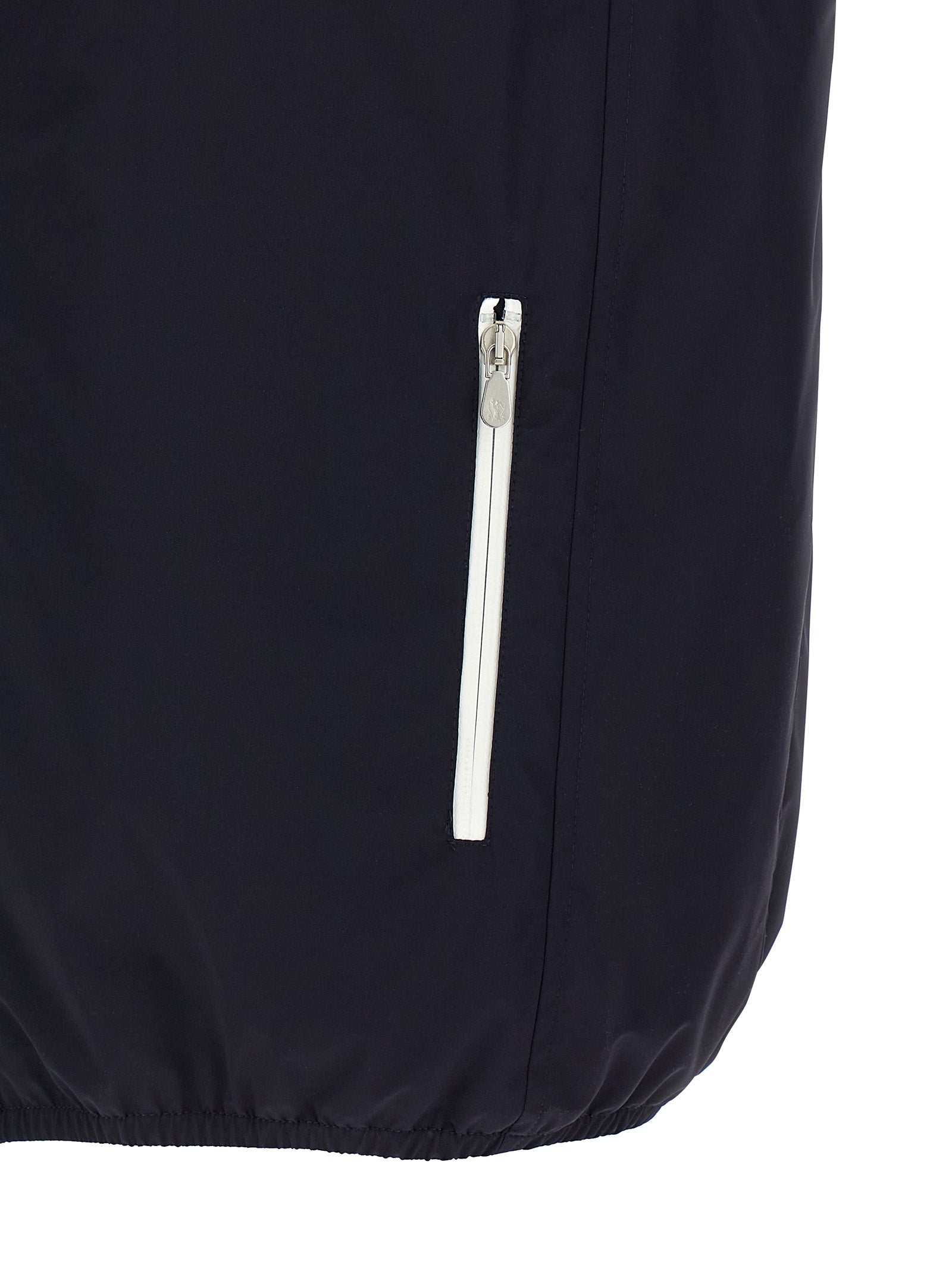 Blue Polyamide Sleeveless Jacket