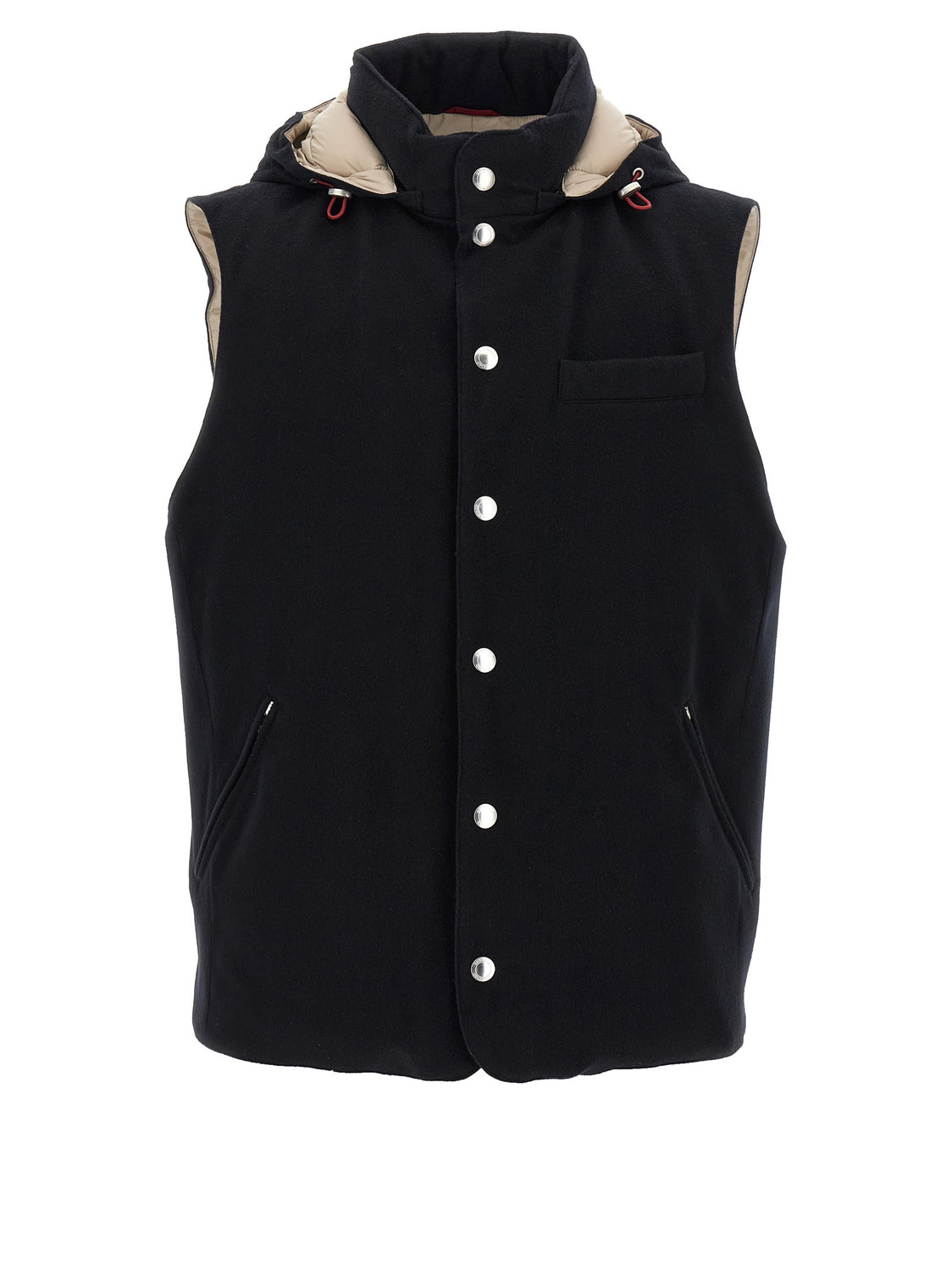 Black Wool Sleeveless Jacket