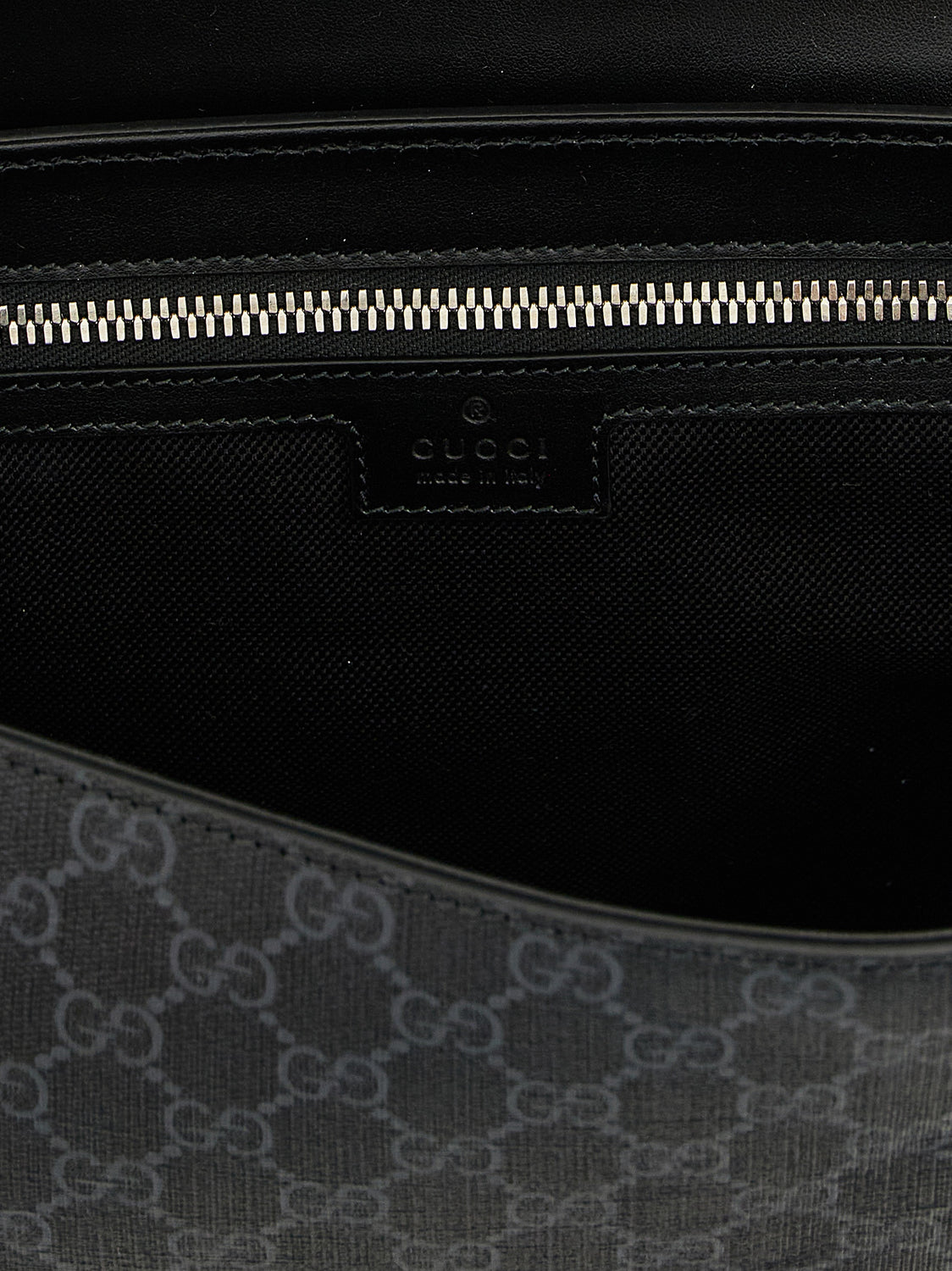 Black Polyethylene Crossbody Bag