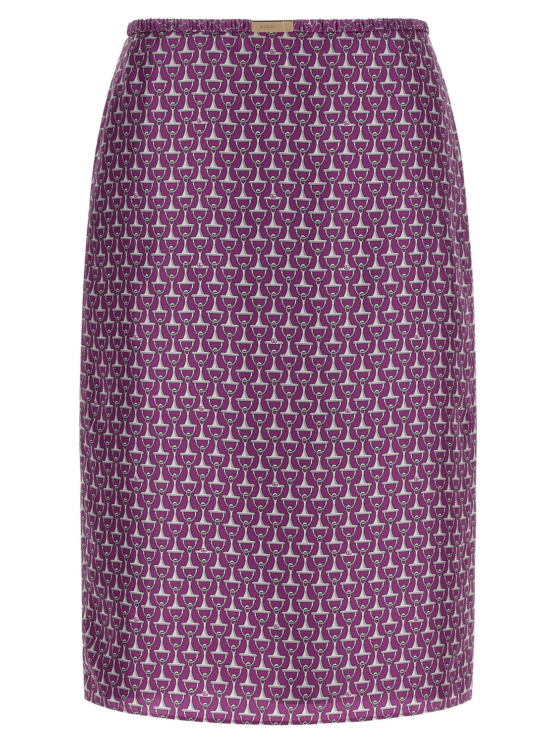 Purple Silk Midi Skirt