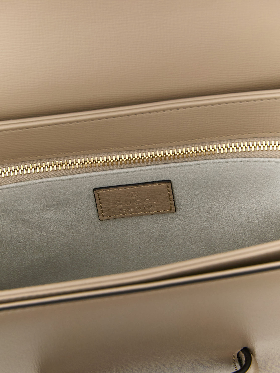 Beige Calfskin Shoulder Bag