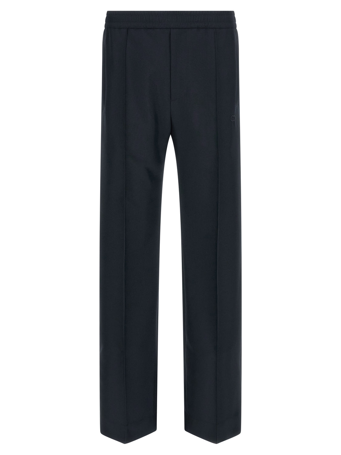 Blue Polyester Casual Pants