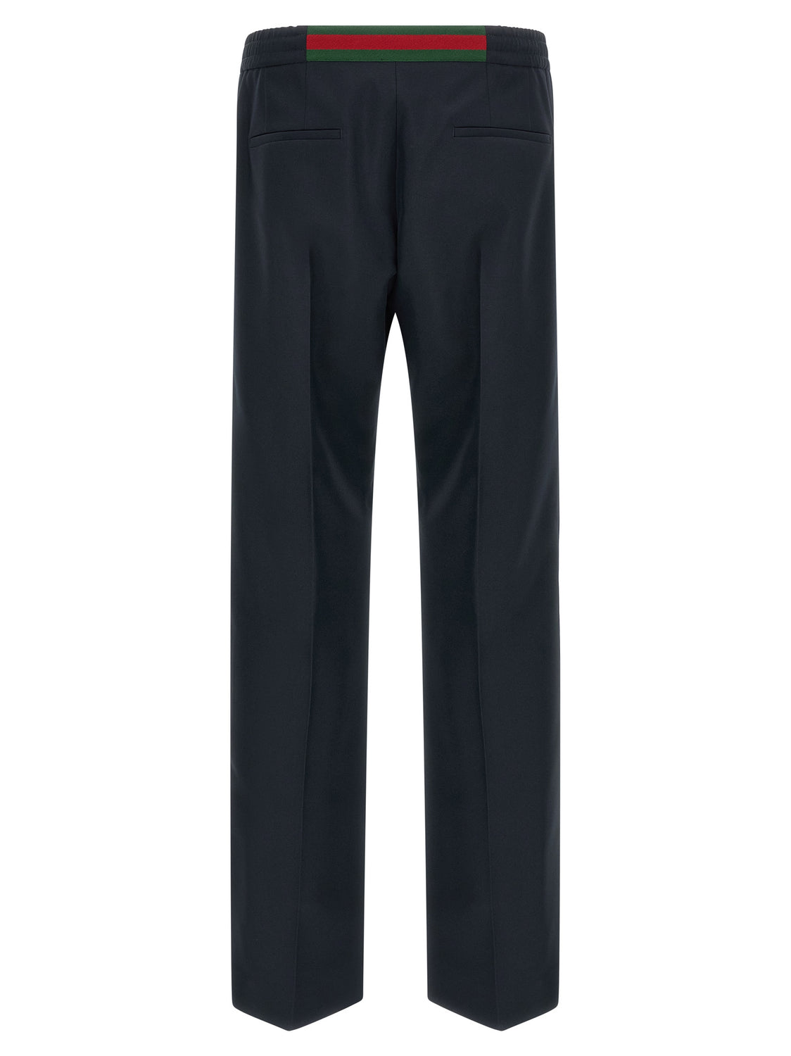 Blue Polyester Casual Pants