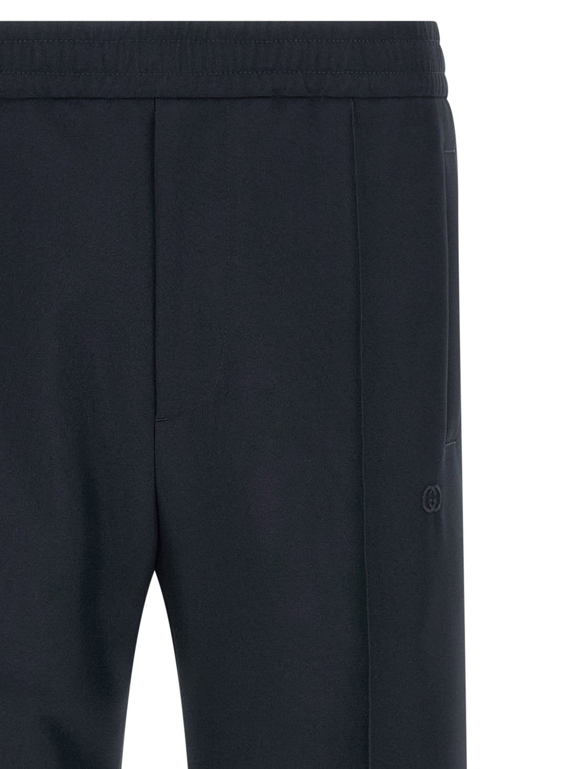 Blue Polyester Casual Pants
