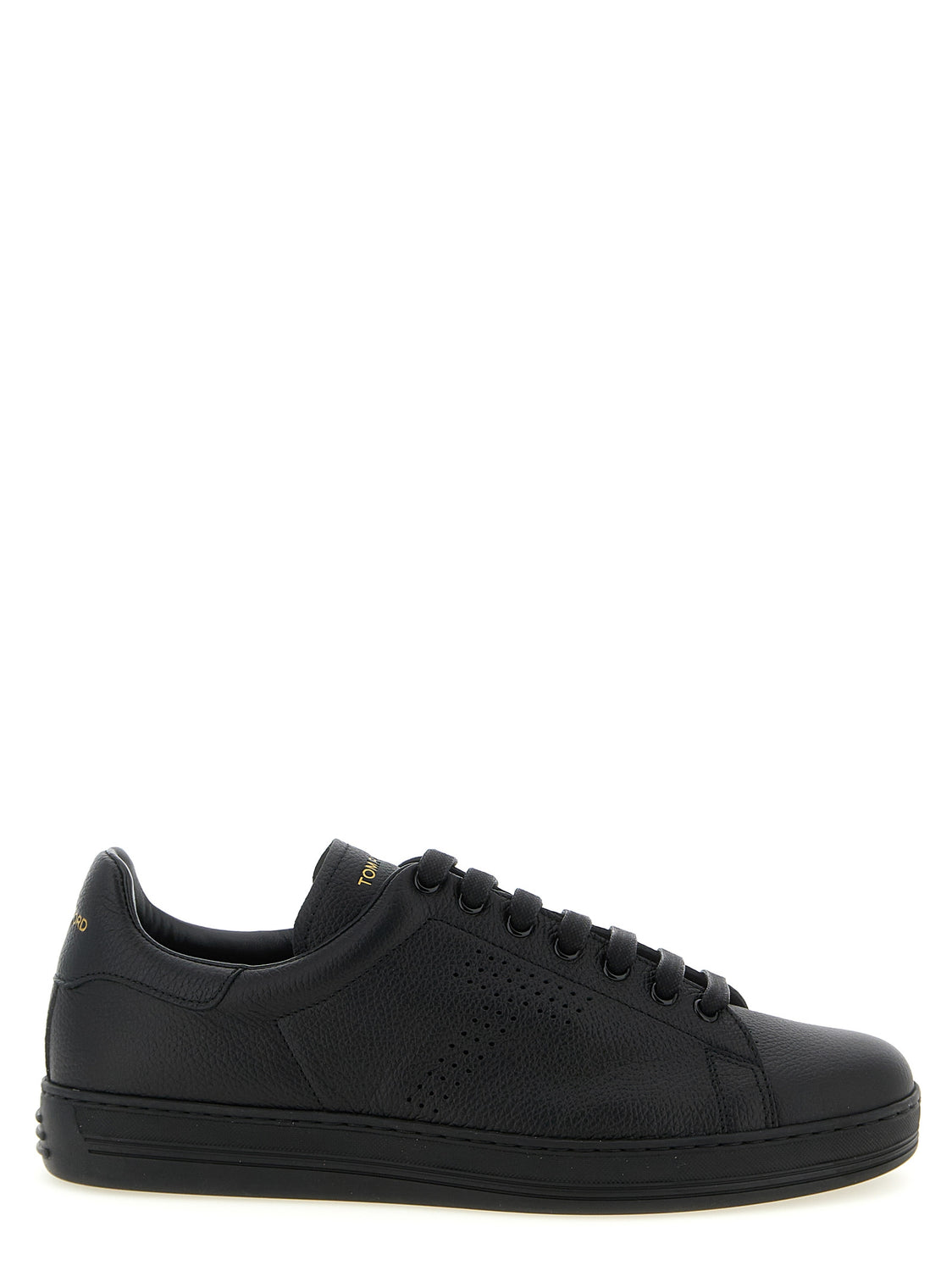 Black Leather Low Top Sneakers