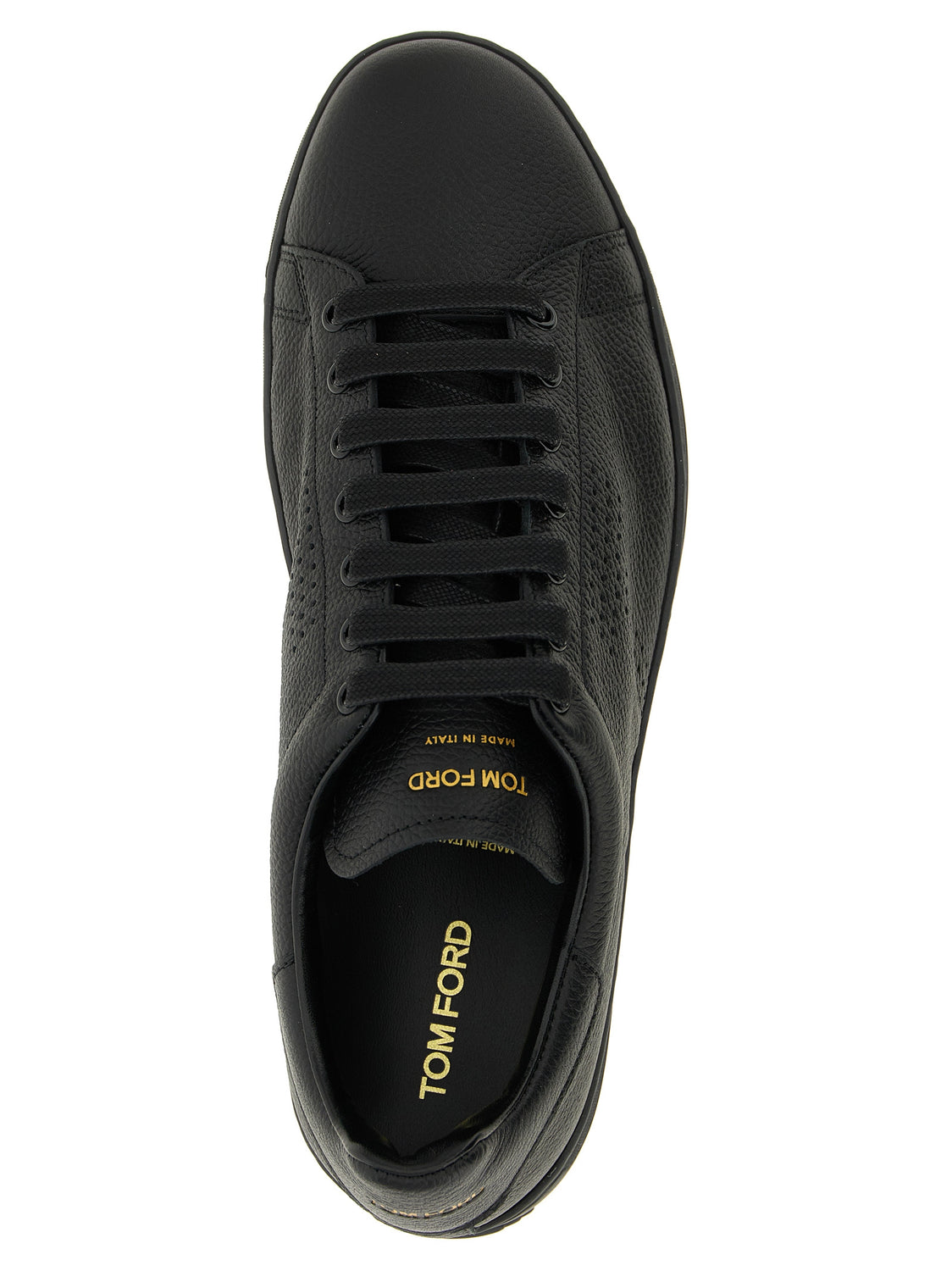 Black Leather Low Top Sneakers