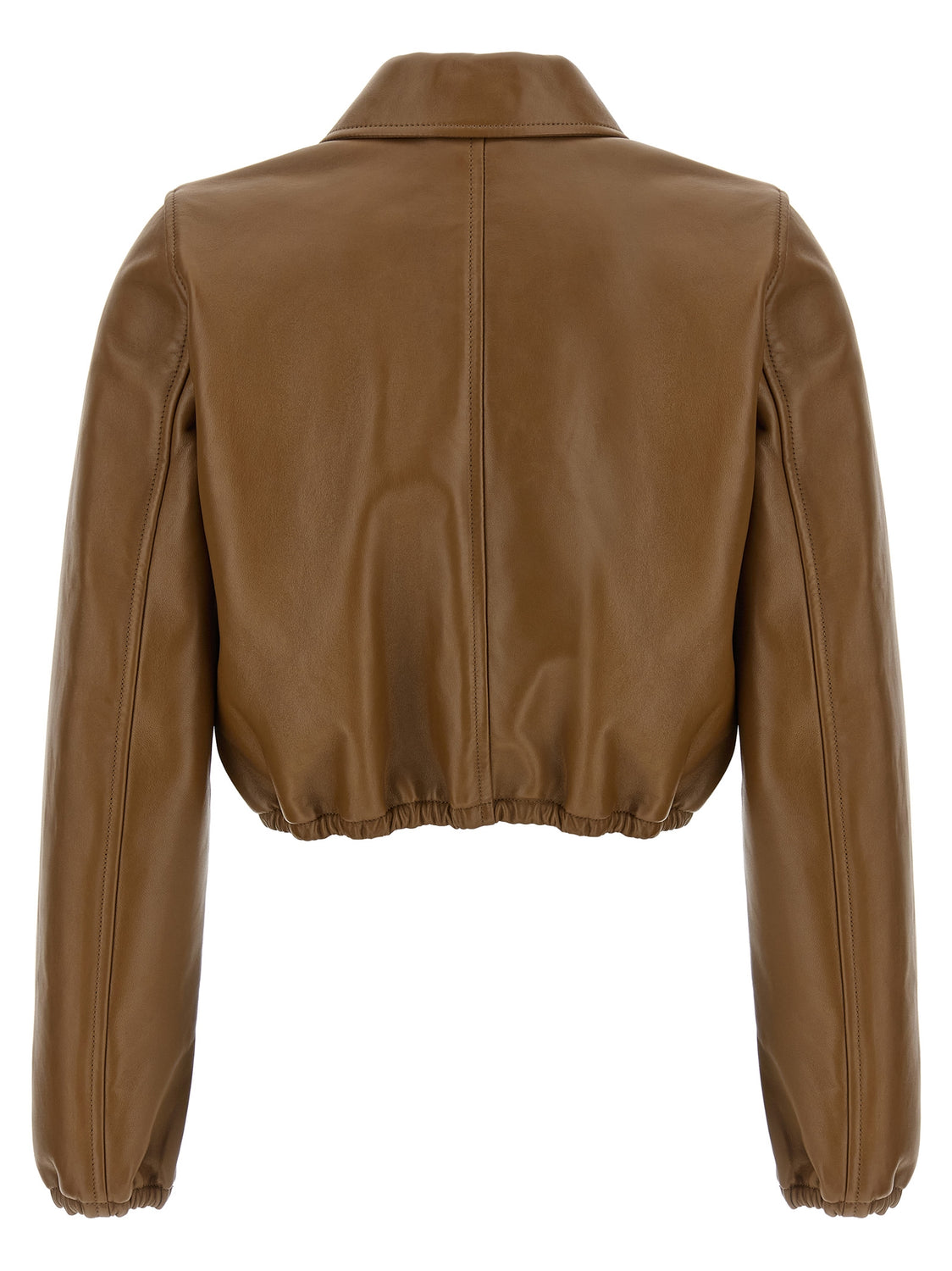Beige Lamb Leather Leather Jacket