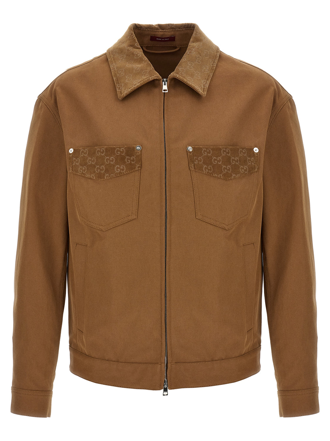Brown Cotton Full-Length Jacket