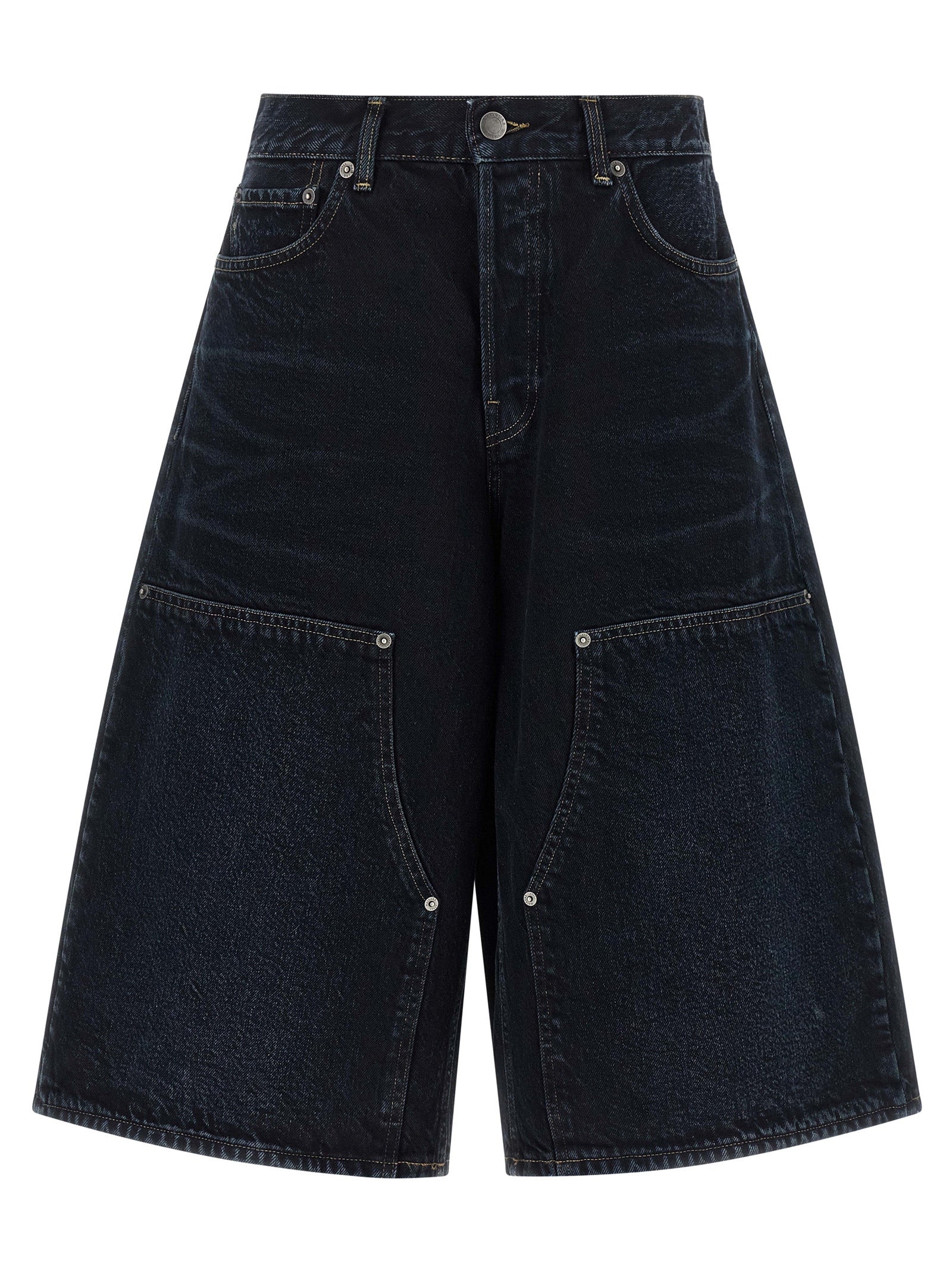 Blue Cotton Bermuda Shorts