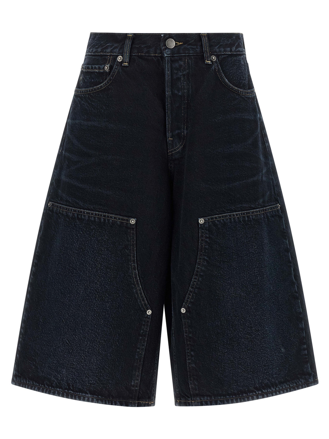 Blue Cotton Bermuda Shorts