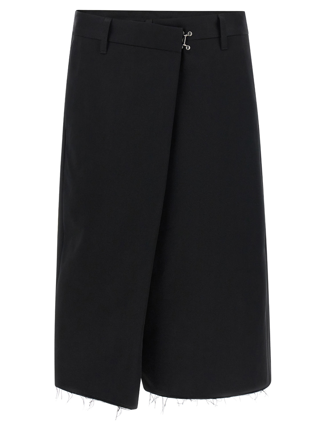 Black Cotton Bermuda Shorts