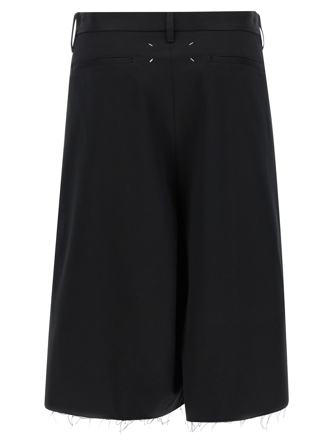 Black Cotton Bermuda Shorts