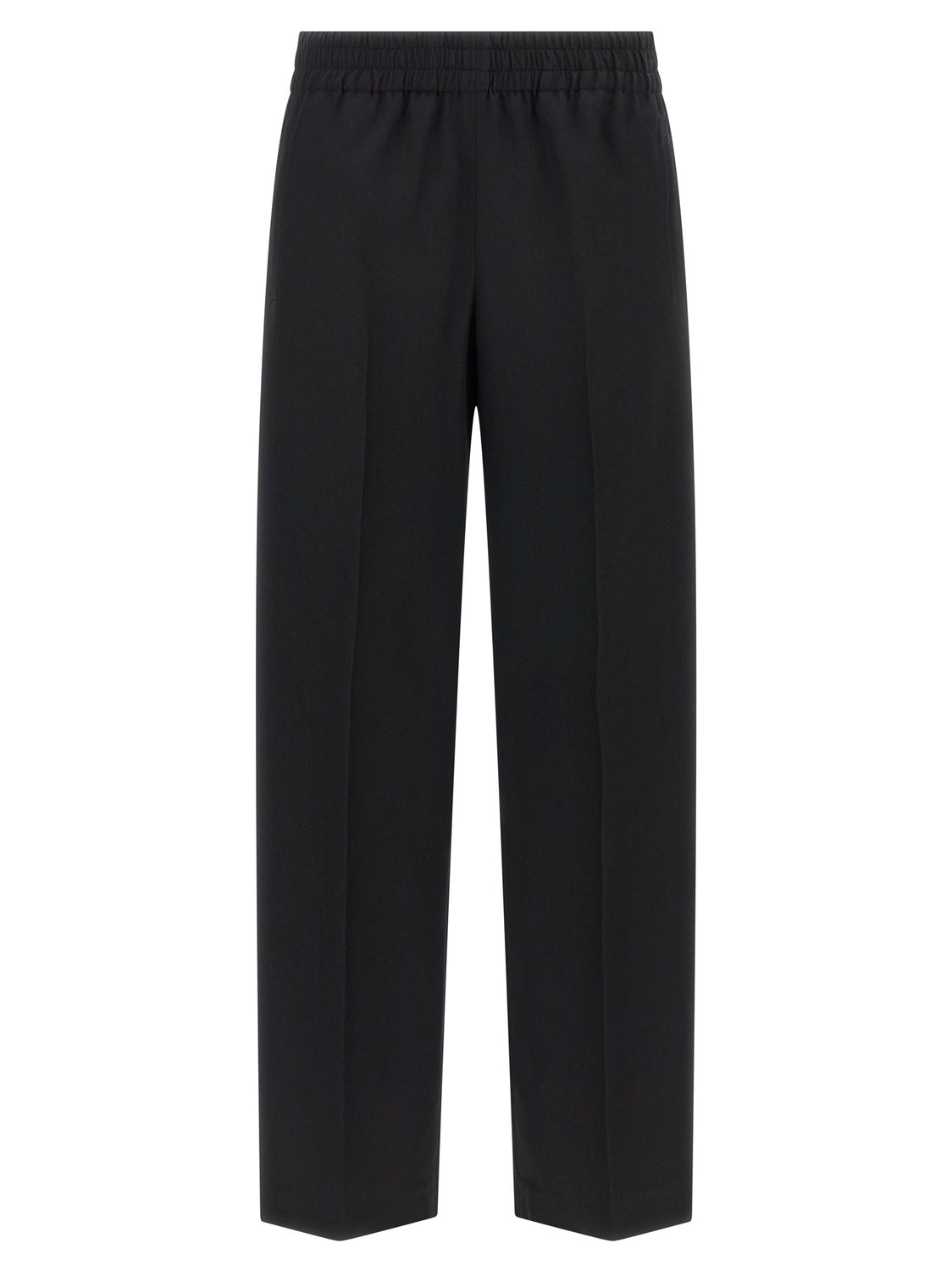 Black Virgin Wool Casual Pants