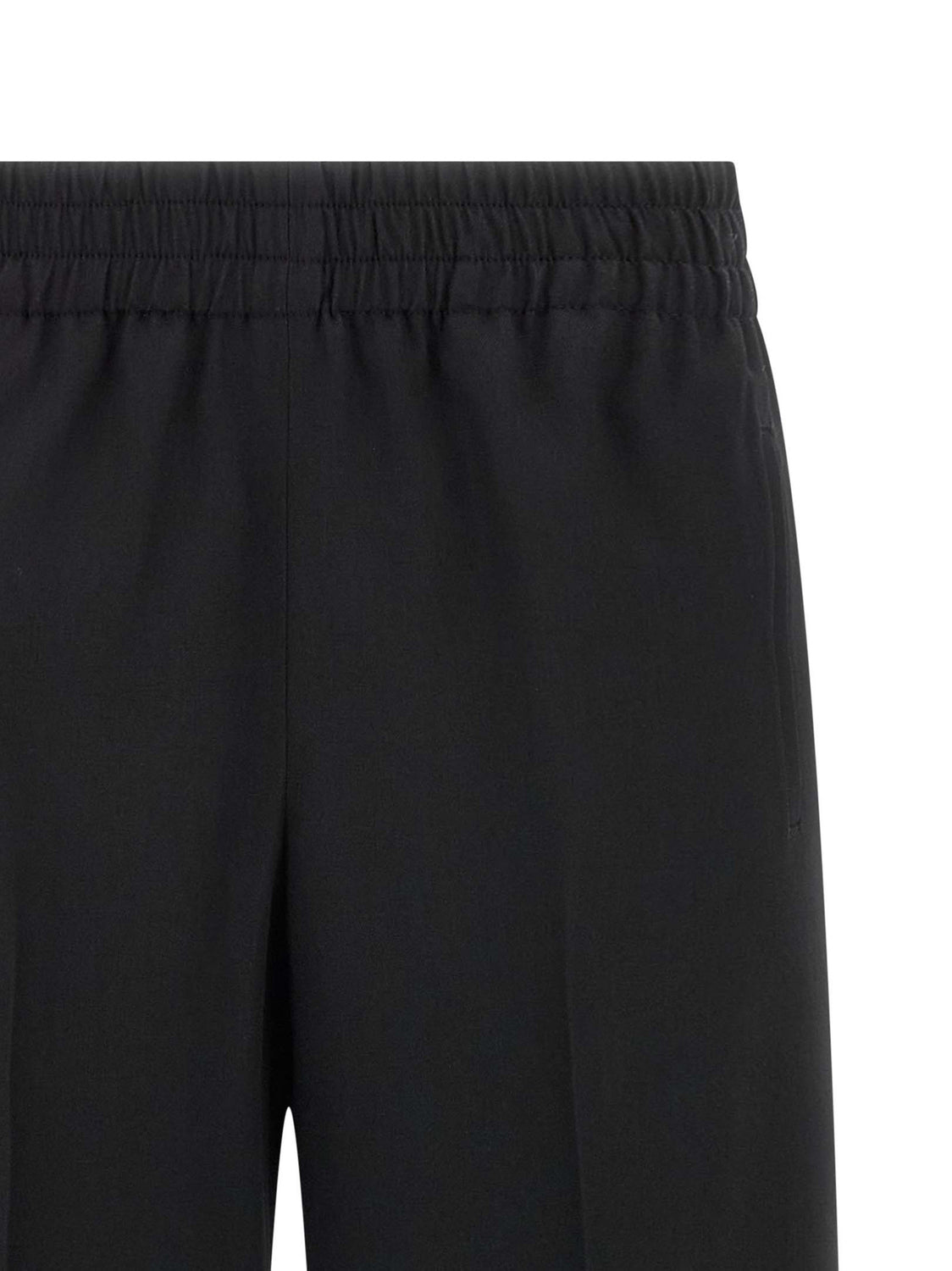 Black Virgin Wool Casual Pants