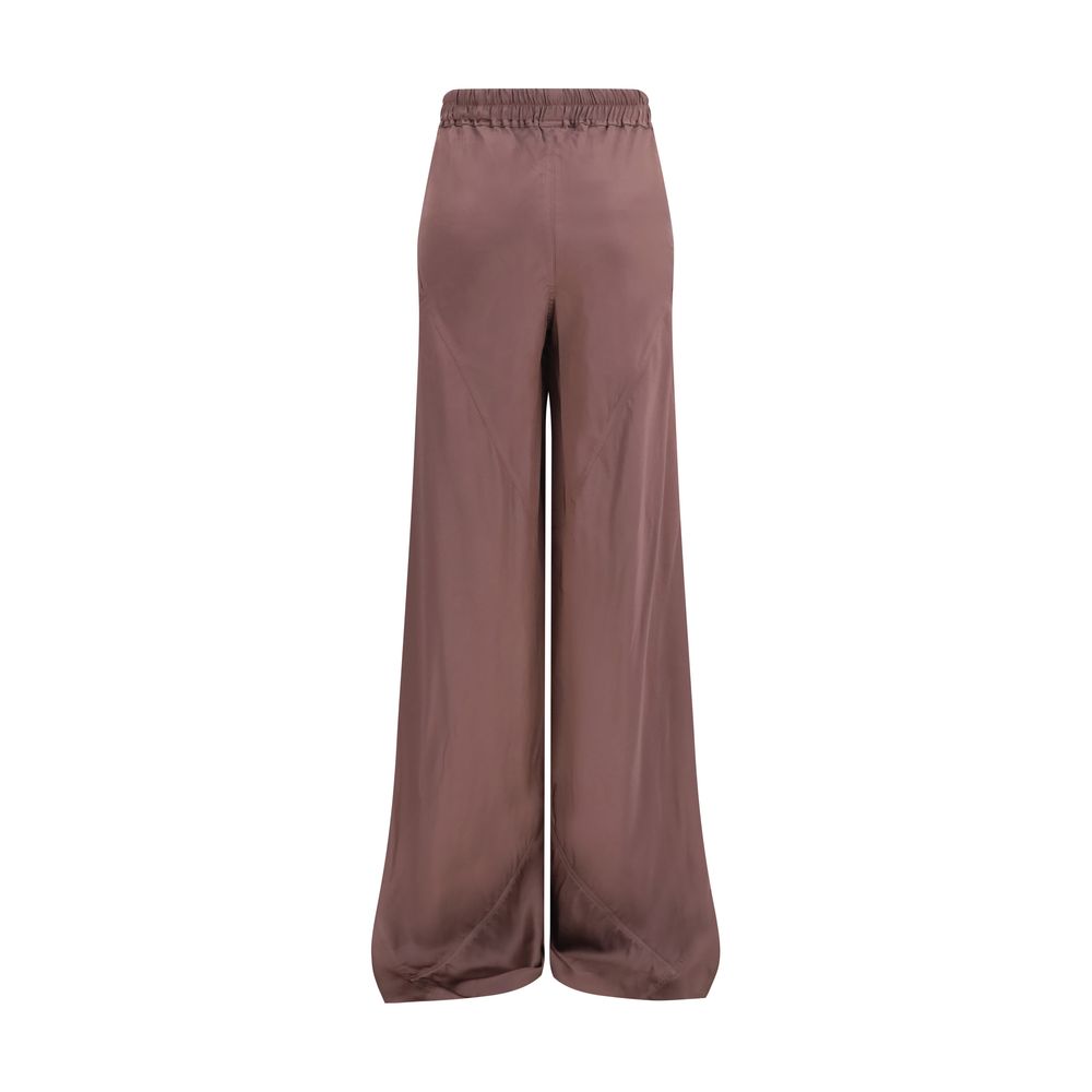 Brown Silk Casual Pants