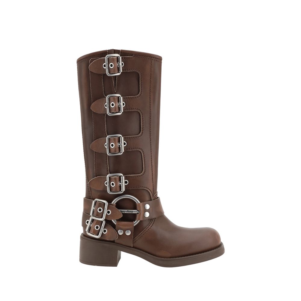 Brown Calf Leather Bos Taurus Lace-Up Boots