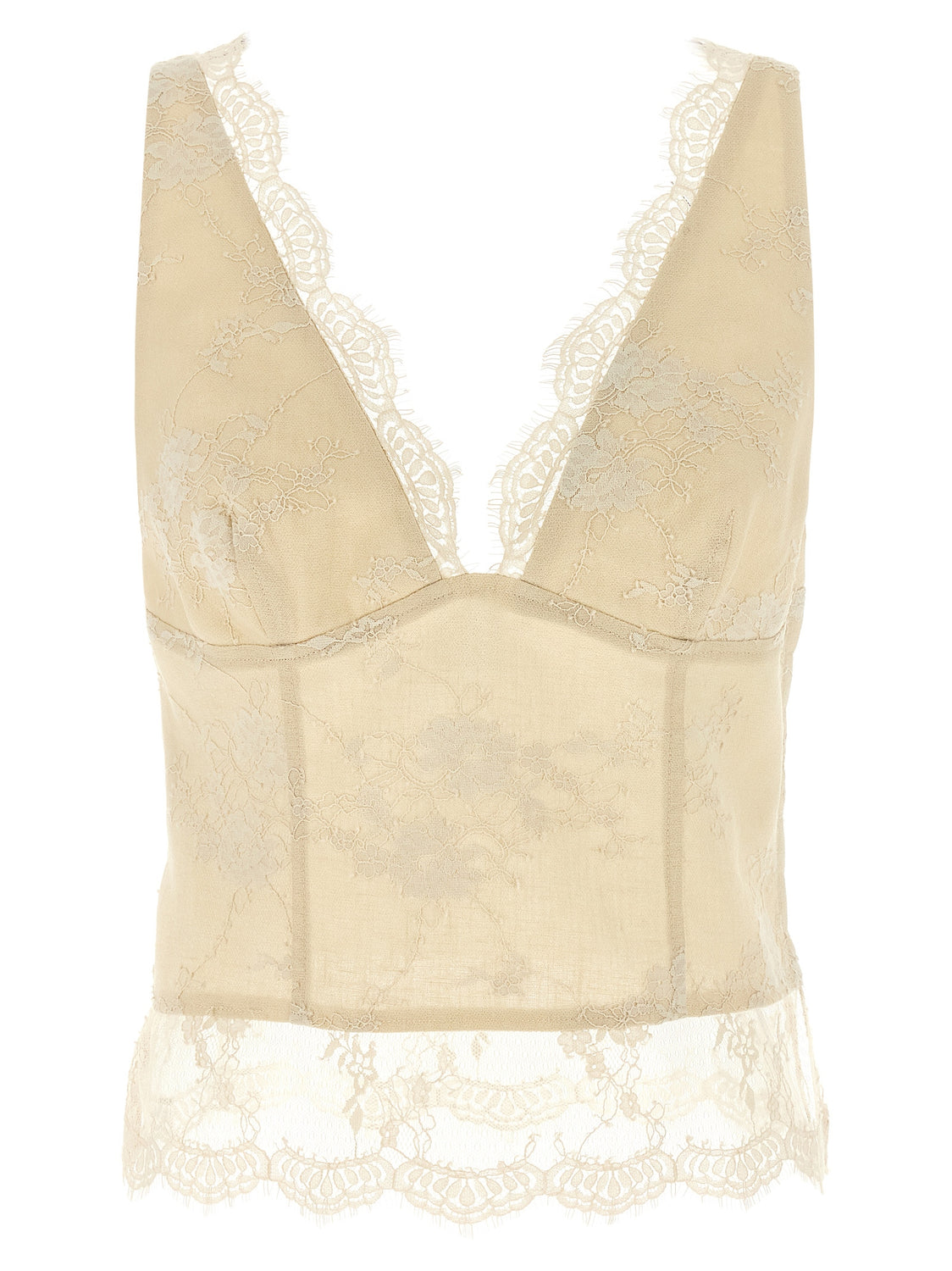 Beige Linen Tank Tops