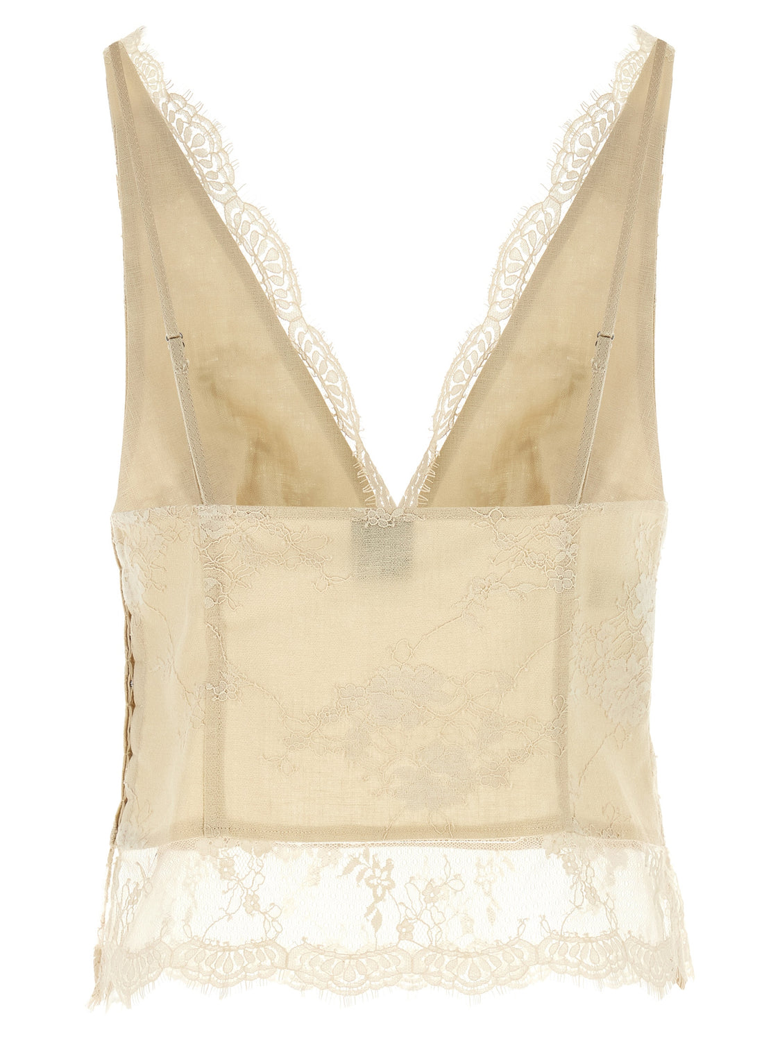 Beige Linen Tank Tops