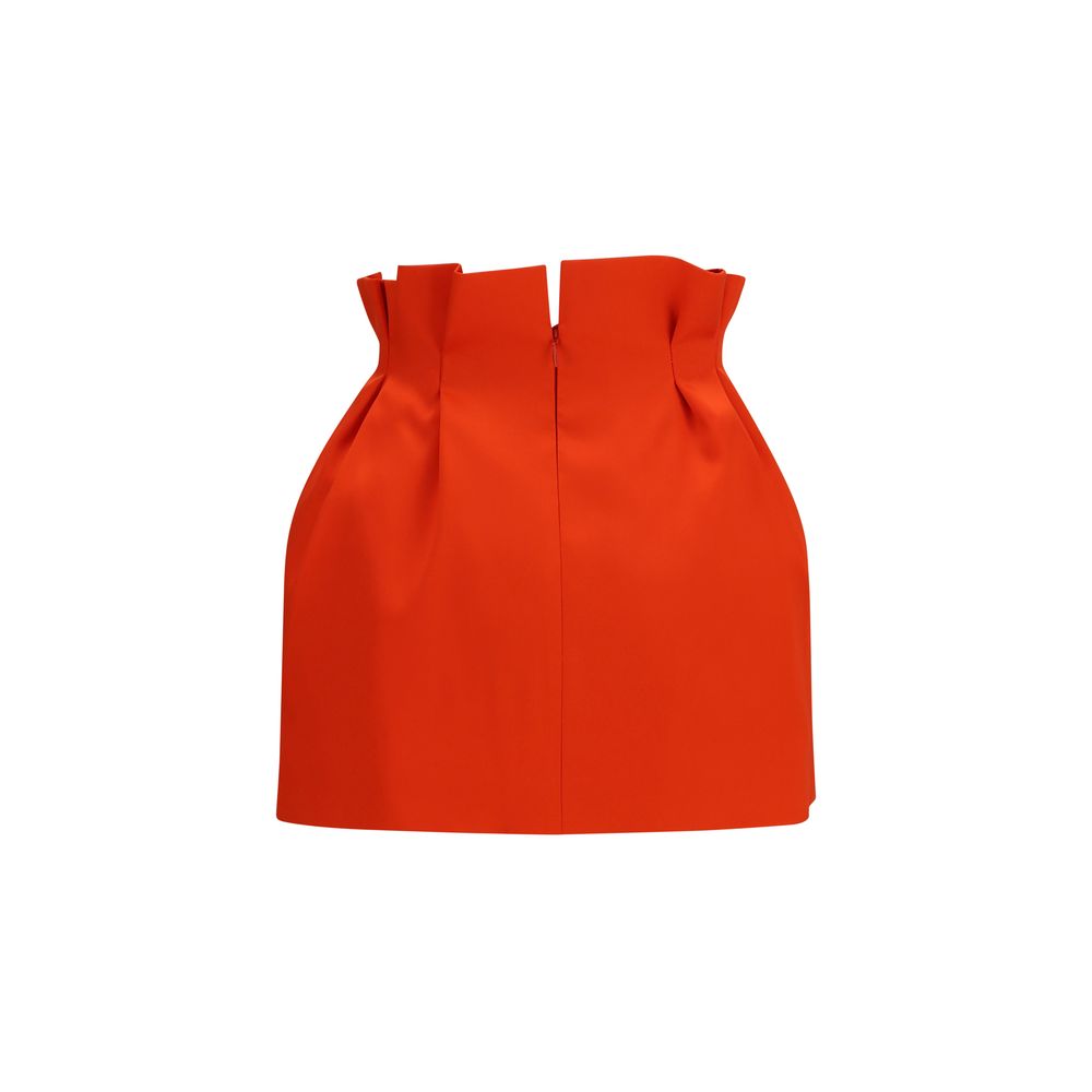 Red Silk Mini Skirt