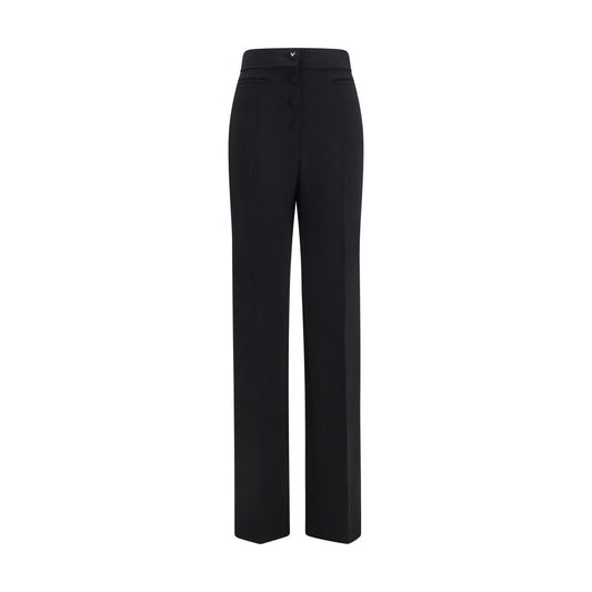 Black Wool Oves Aries Flared Pants