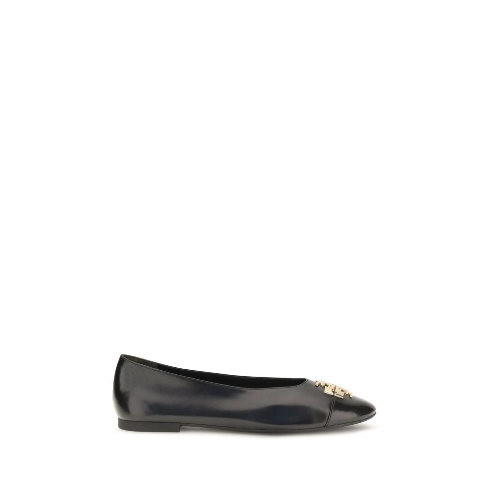 Black Calf Leather Bos Taurus Ballet Flats