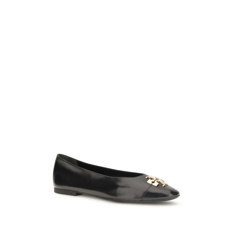Black Calf Leather Bos Taurus Ballet Flats