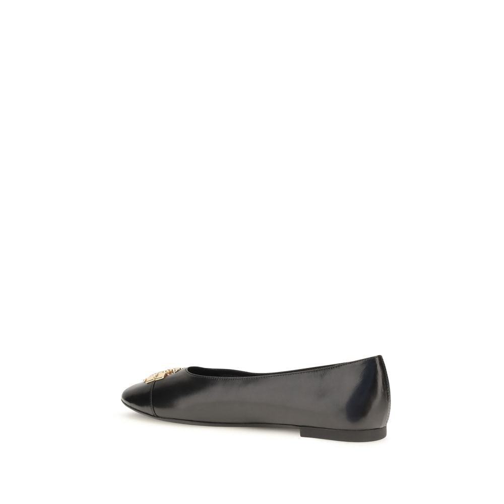 Black Calf Leather Bos Taurus Ballet Flats