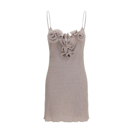 Beige Lyocell Casual Dress