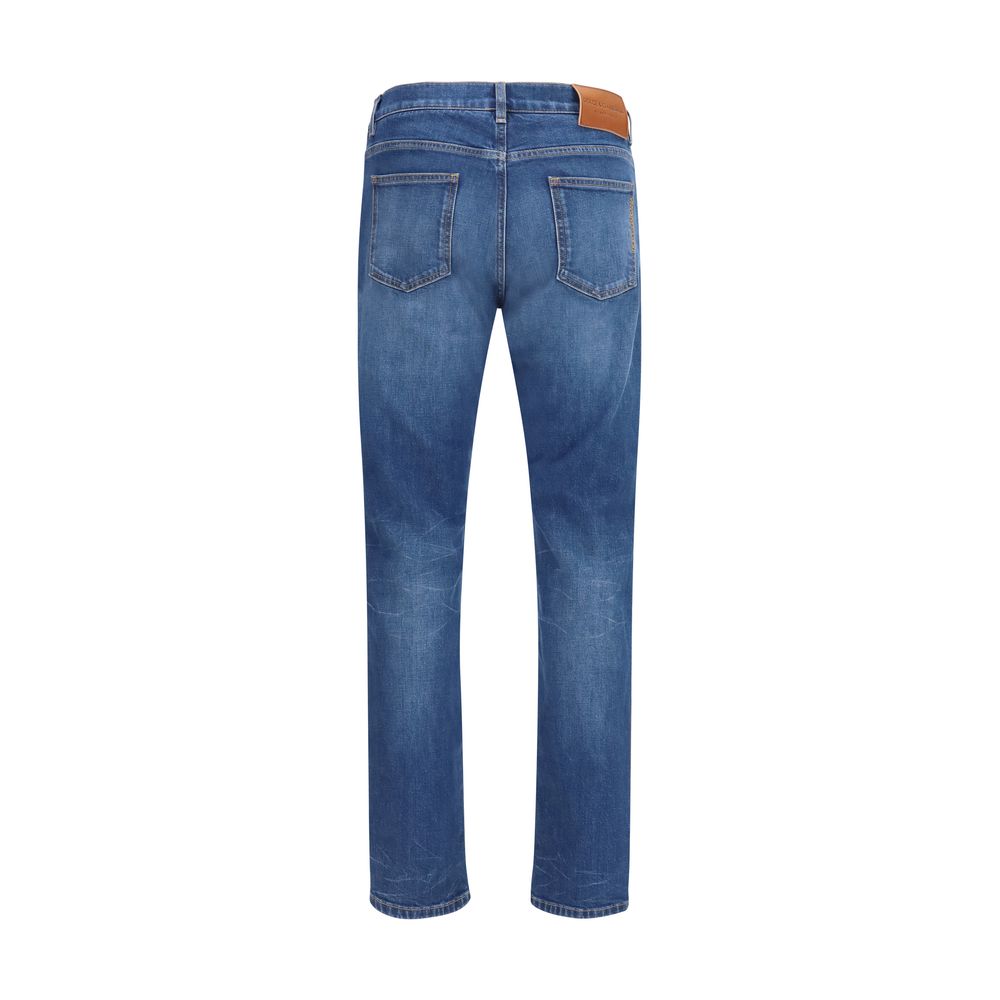 Blue Cotton Slim Fit Jeans