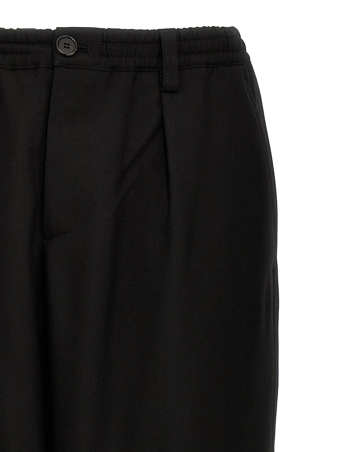 Black Virgin Wool Cropped Pants