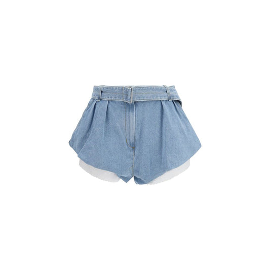 Blue Cotton Bermuda Shorts