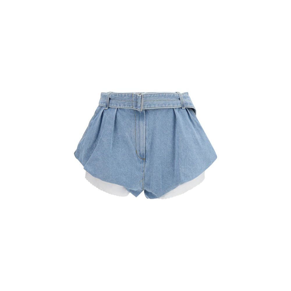 Blue Cotton Bermuda Shorts