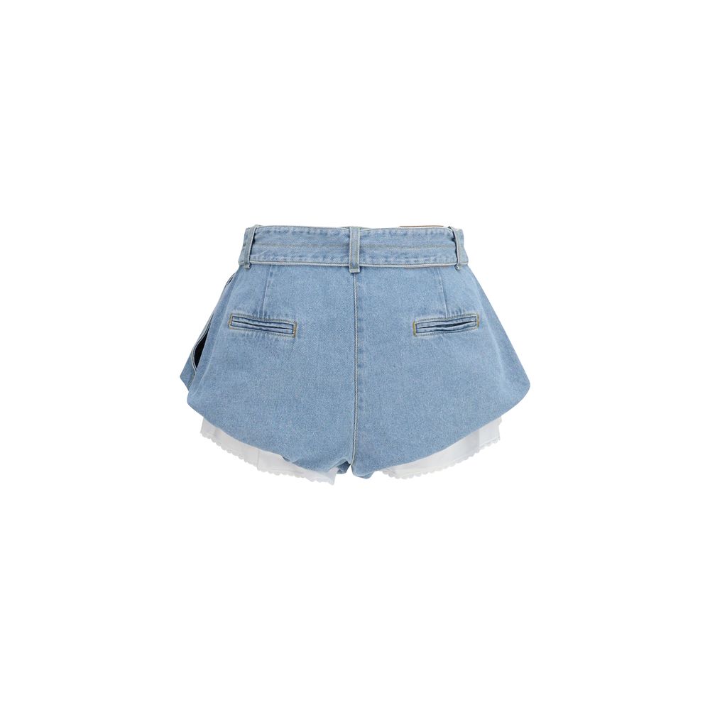 Blue Cotton Bermuda Shorts