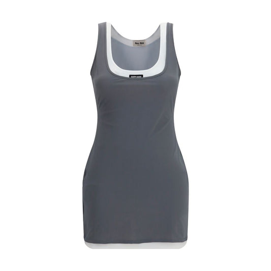 Gray Recycled Polyamide Casual Dress