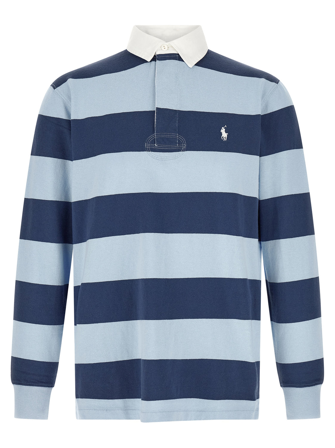 Blue Cotton Polo Shirt