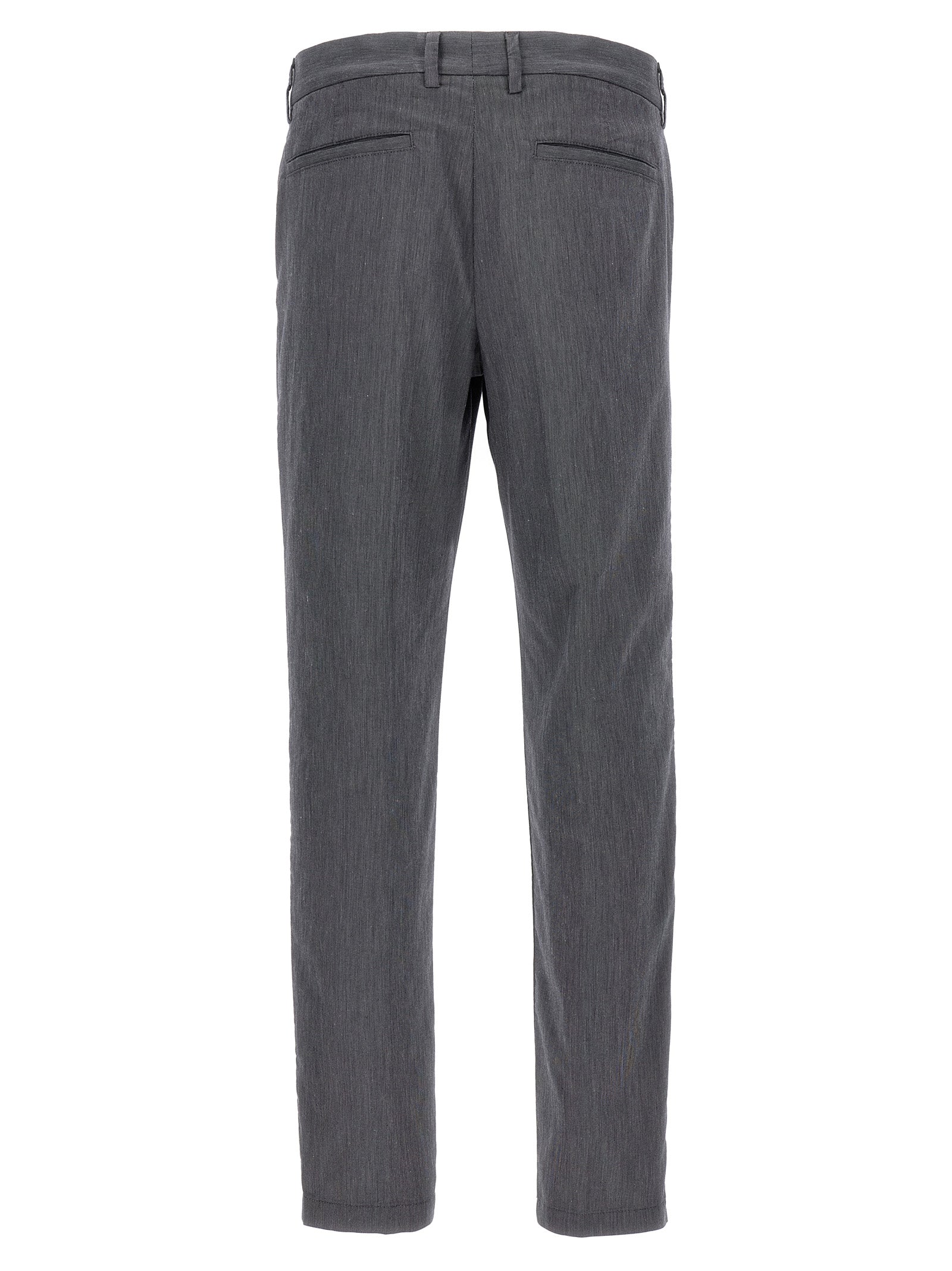 Blue Cotton Casual Pants