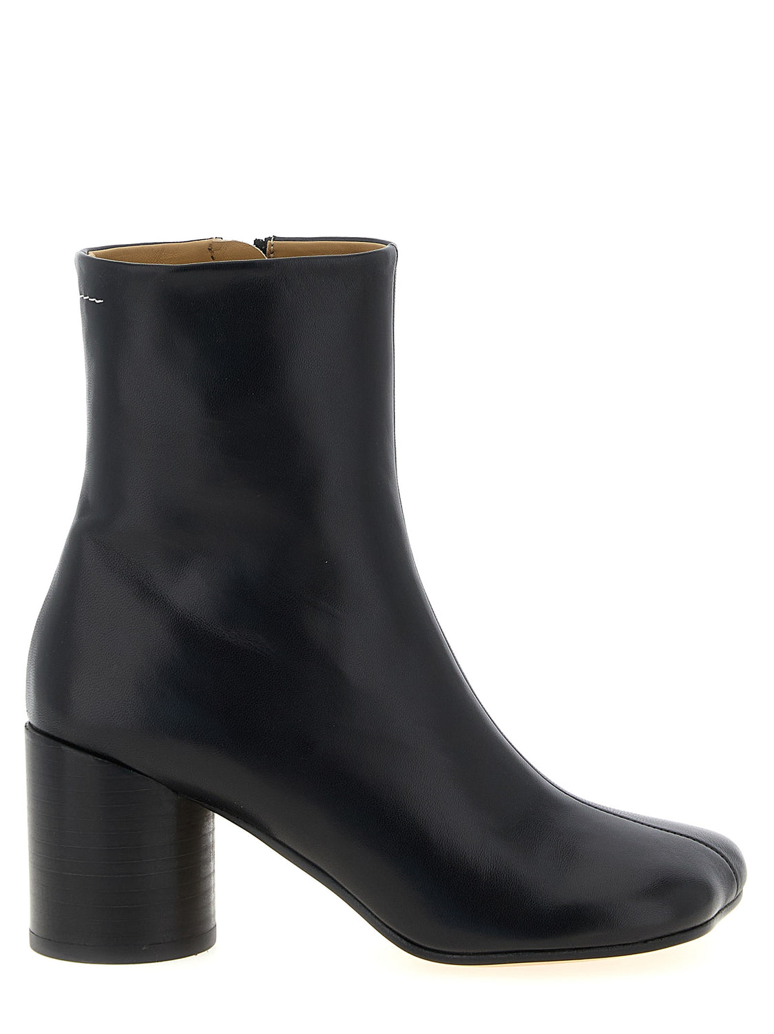 Black Polyester Ankle Boots