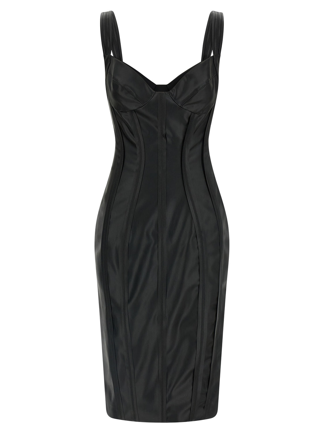 Black Viscose Midi Dress