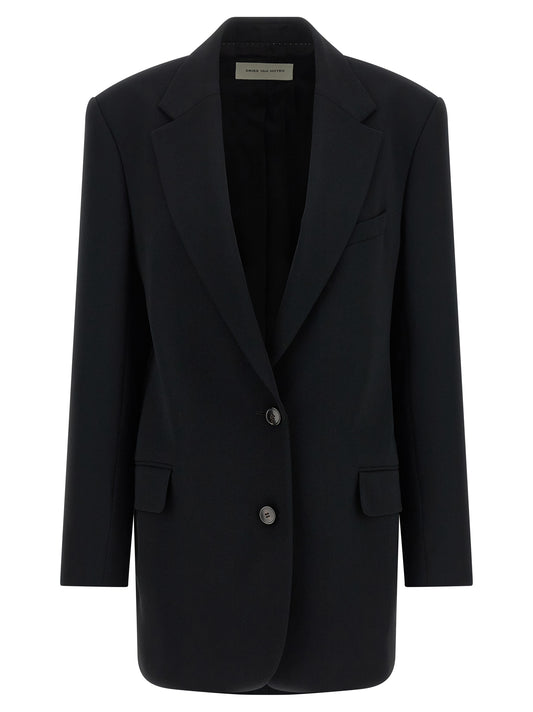 Black Polyester Blazer