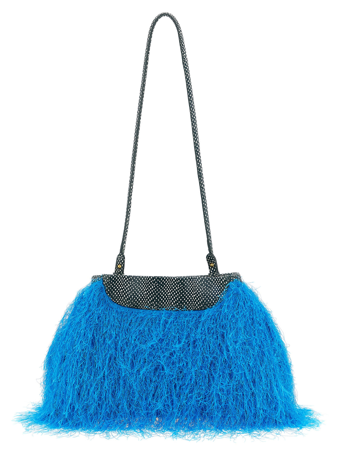 Blue Polyester Clutch Bag