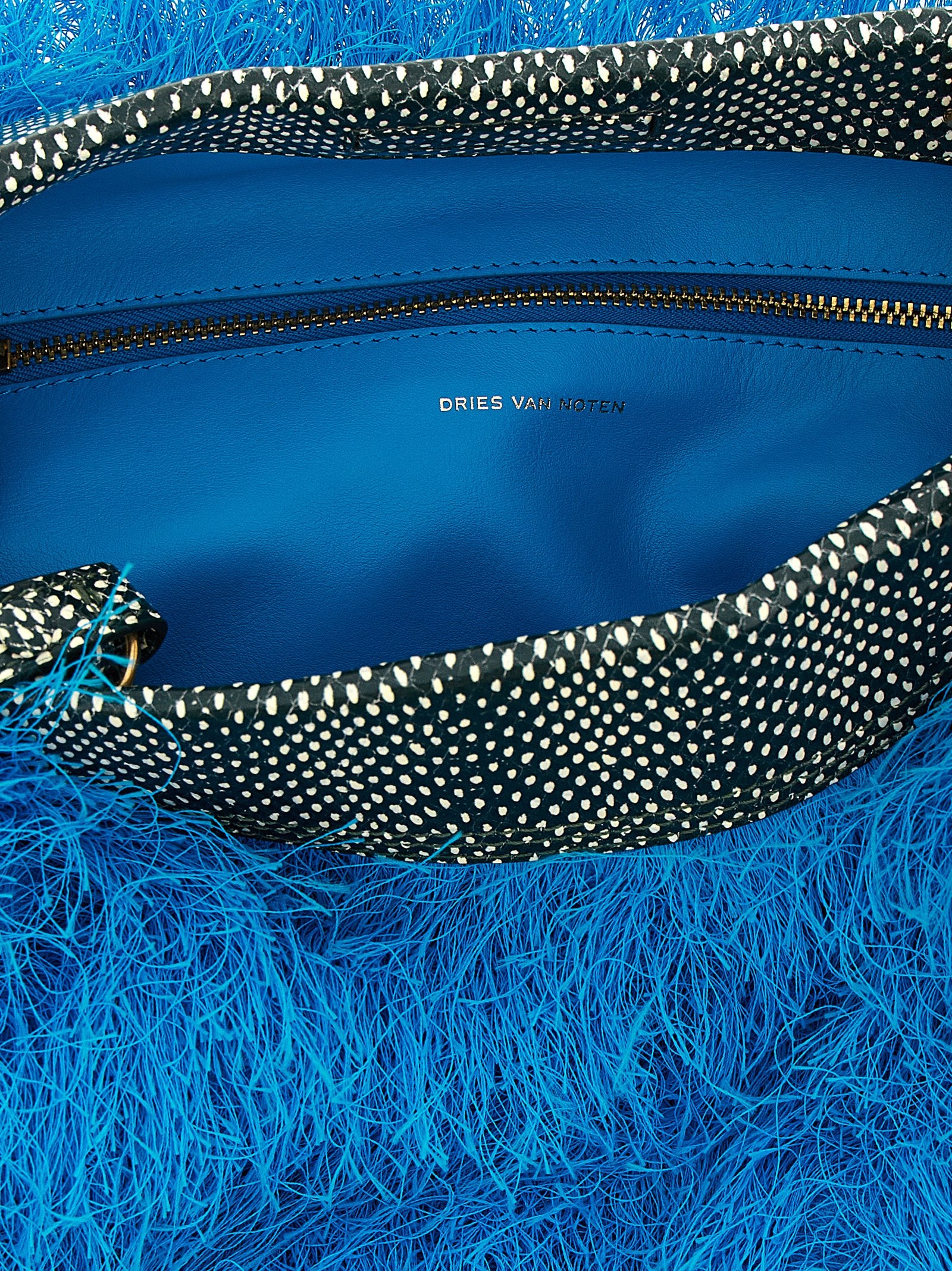 Blue Polyester Clutch Bag