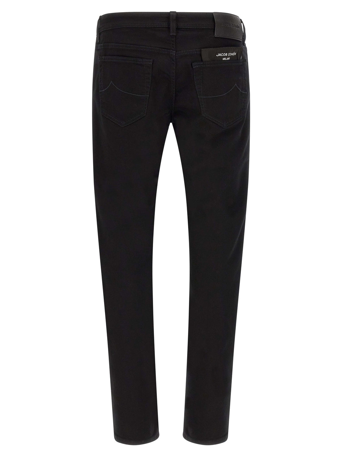 Black Cotton Straight-Leg Jeans