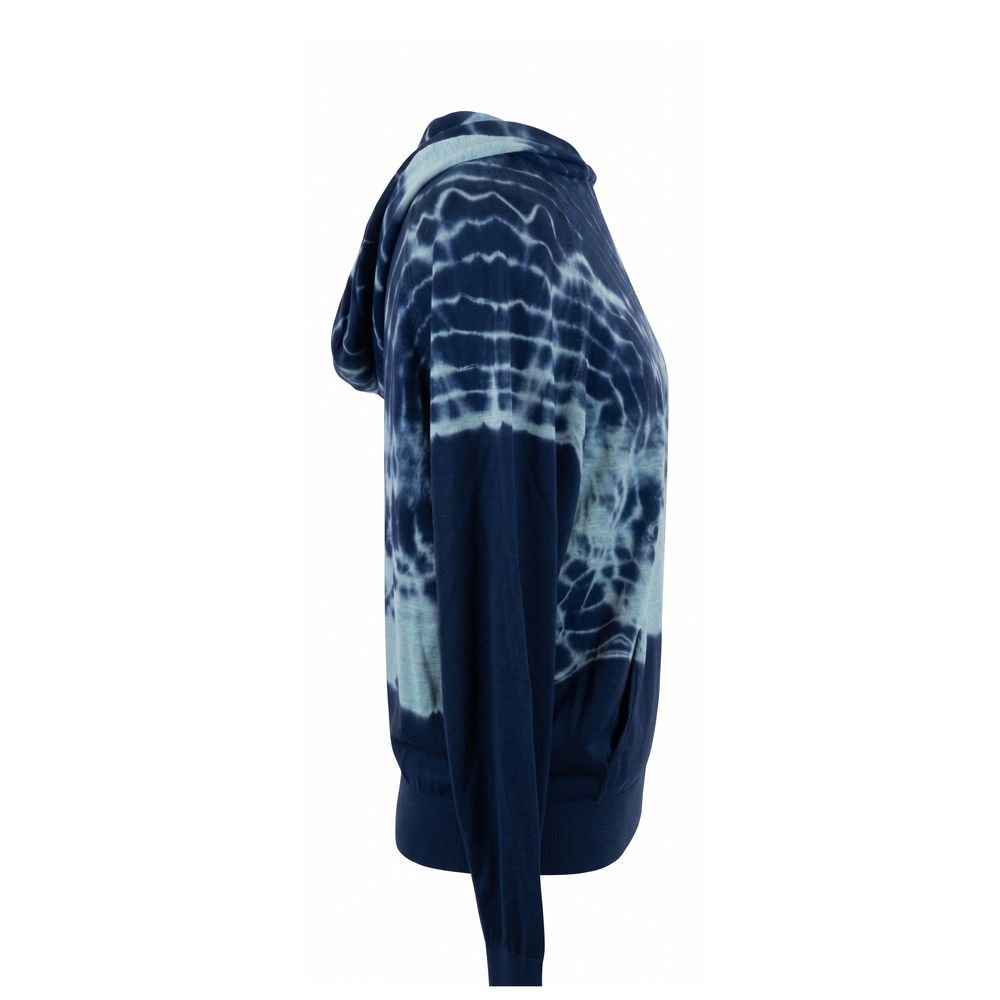 Blue Cotton Women Sweatshirt
