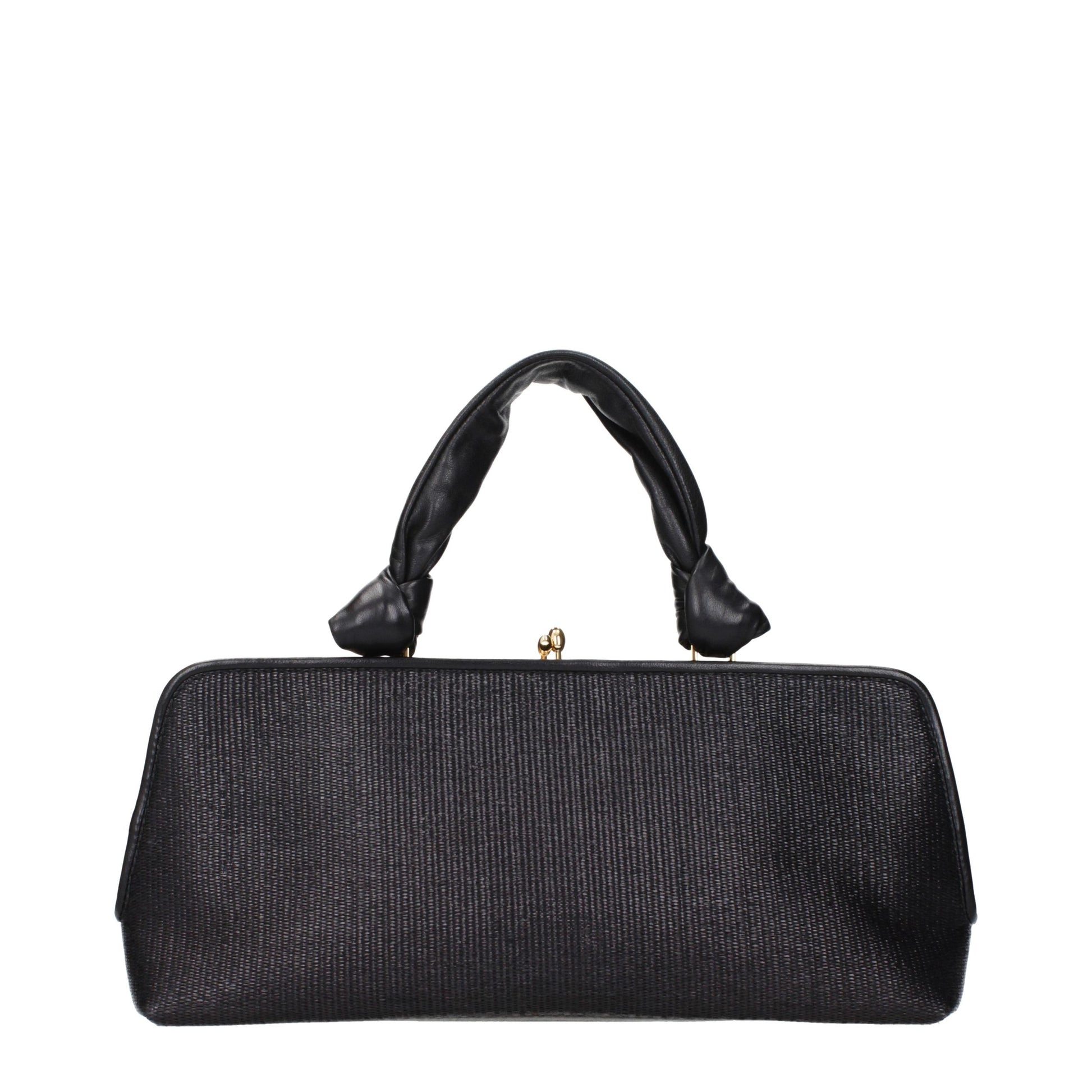Black Raffia Handbag