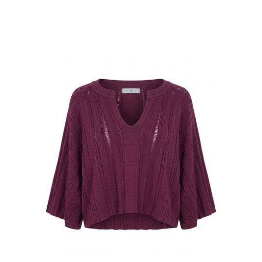 Purple Cotton Women Sweater