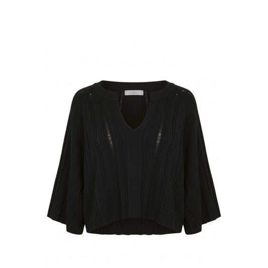 Black Cotton Women Sweater